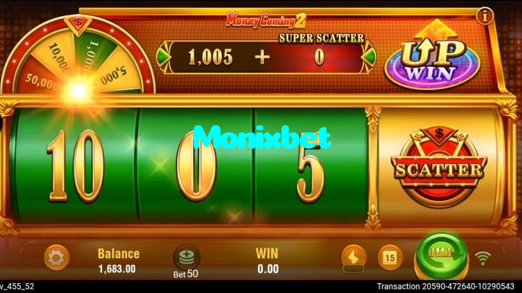 Monixbet casino presented on mobile device in Pakistan with slots and live games